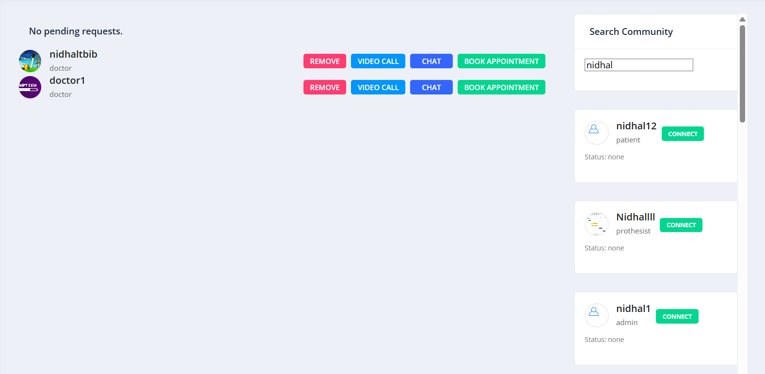 Medico community interface